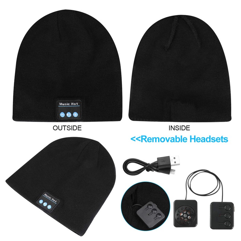 Tagvo Bluetooth V5.0 Beanie with Touchscreen Gloves Set, Winter Warm