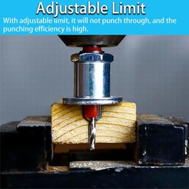 YUENTOEN Countersink Drill Bit Set, 5Pcs Pilot Drill Bits Depth Adjustable, 90° Wood Hole Countersink Drill with Stop Screw Hole, 8mm Shank