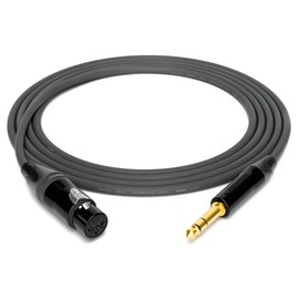 enoaudio Mogami 2534 Quad Professional Studio Cable Balanced Neutrik Gold XLR Female - 6.3 mm TRS Jack HiFi, Grey, 3.0 m