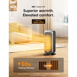 Dreo Quiet Space Heater, 1500W Portable Heaters for Indoor Use with Remote, 70° Oscillation, Fast and Safety Electric PTC Ceramic for Desk Office Bedroom, 12H Timer