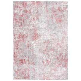 Safavieh Meadow Collection Accent Rug - 4' x 6', Grey & Pink, Modern Abstract Design, Non-Shedding & Easy Care, Ideal for High Traffic Areas in Entryway, Living Room, Bedroom (MDW583H)