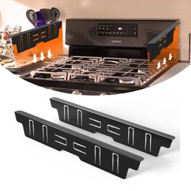 Stainless Steel Stove Gap Covers - Oven Side Filler Kit 23.4" Between Stove & Counter Top - Heat Resistant Slide-in Range Trim Stove Guard for Seamless Kitchen Accessories Easy Clean