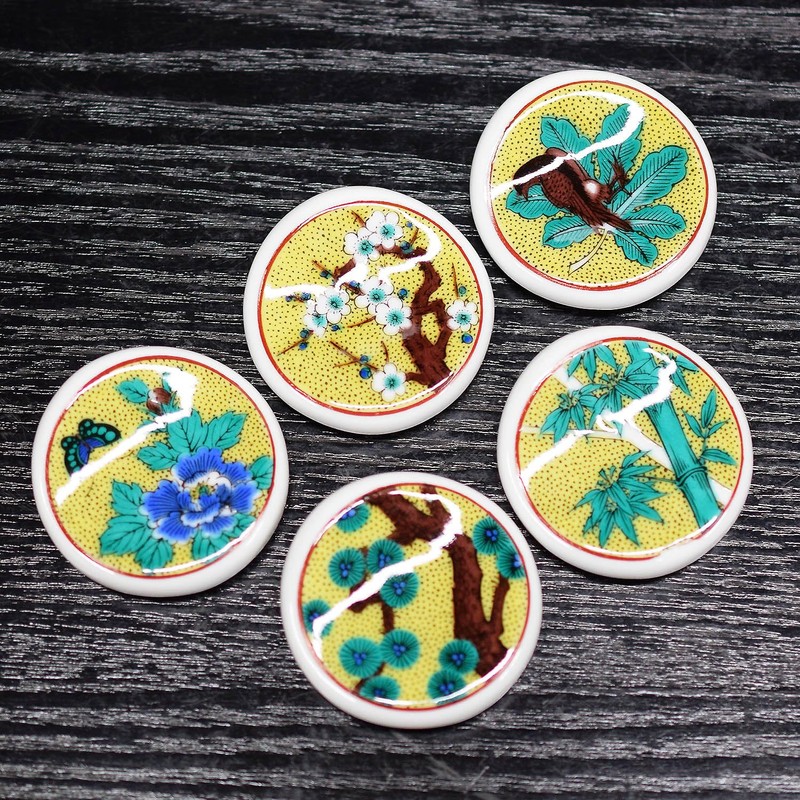 Chopsticks Rest Stylish Set of 5 Kutani Ware Yoshidaya Picture