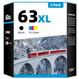 iNKPAD 63XL Ink Cartridges Replacement for HP Ink 63 Compatible with Officejet 3830 4650 5255 5258 Envy 4520 3634 Deskjet 1112 2132 3630 Printer