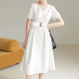 maikun Elastic Belt Ladies,Womens Belt,Elastic Belts for Women,Wide Belt Women White Stretch Belt with Silver Buckle