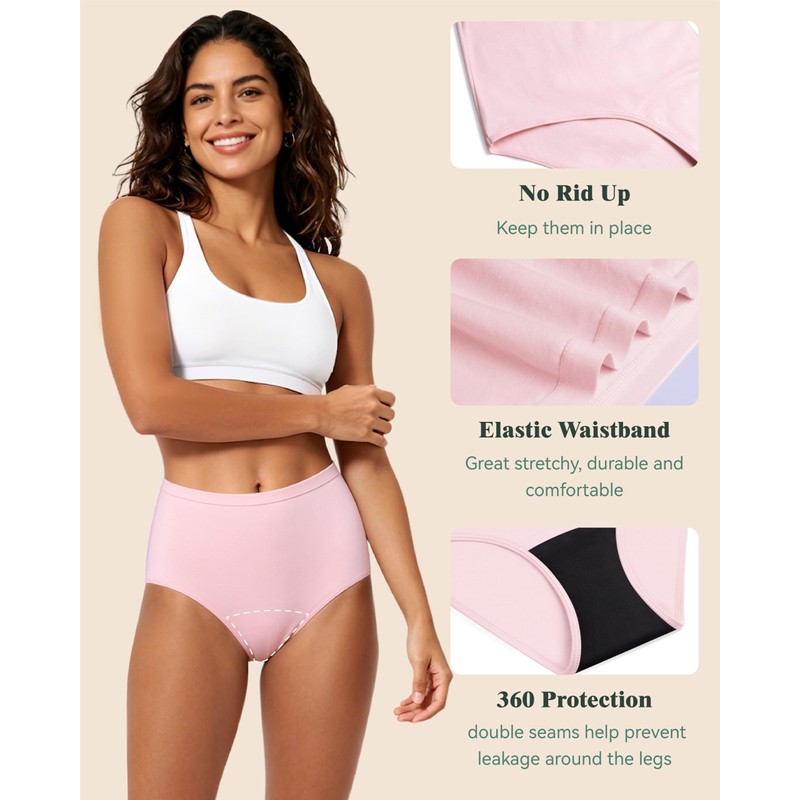 Leakproof Incontinence Underwear,56MLHigh Waist Bladder Control Panties,3Pc