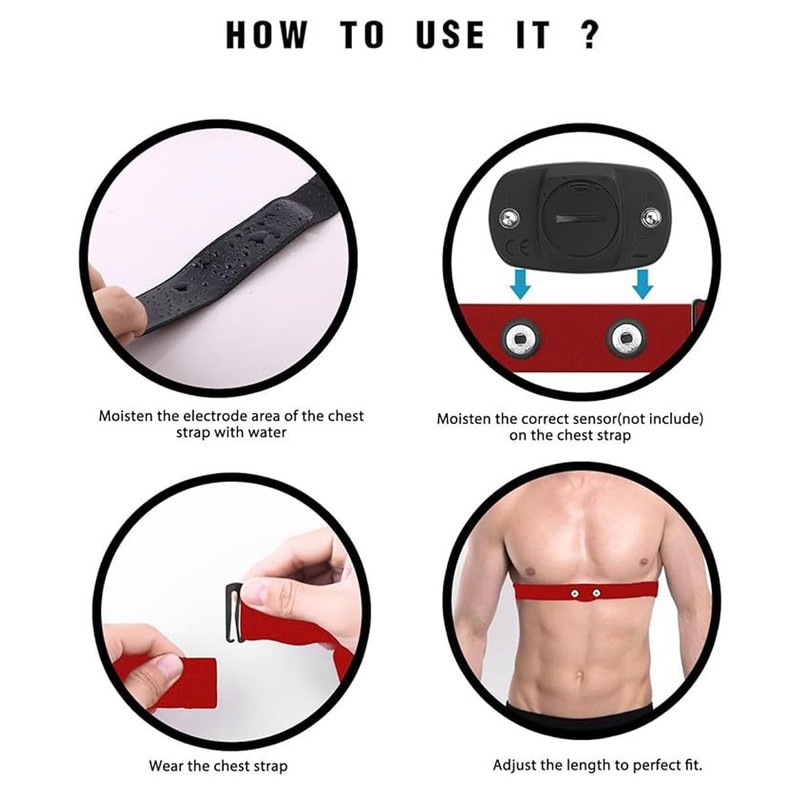 ANCLLO Adjustable Heart Rate Monitor Chest Strap Replacement for Polar