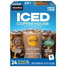 The Original Donut Shop® K-Cup Iced Duos Cookies and Caramel Coffee - Compatible with Keurig Brewer - Medium - 24 / Box