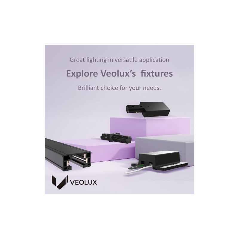 VEOLUX Lighting, H Track I Connector in Black