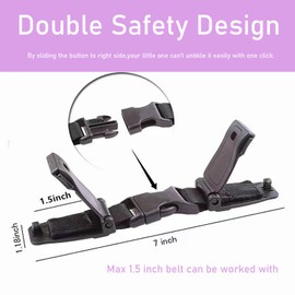 Seat Chest Harness Buckle,Anti Escape Seat Strap Baby Harness Chest Buckle for Strollers,High Chairs,Baby Carrier,Schoolbags(Black)