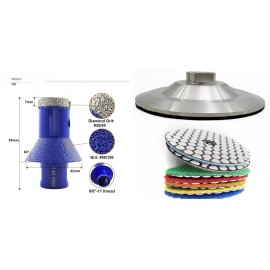 Roxx 3/4" Dry Diamond Cone Finger Chamfer Bit Milling Ceramic marble Hole Saw Buffer