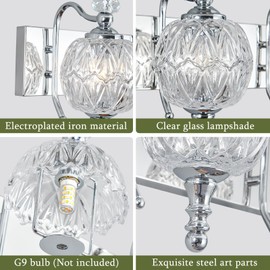 LBSQJ Modern Vanity Lighting Fixtures - 27.95 Inch Dimmable Wall Mounted Vanity Lamp,Bathroom Vanity Lights Over Mirror, Chrome Electroplated Finish, for Makeup, Double Sink, and Small Bathrooms