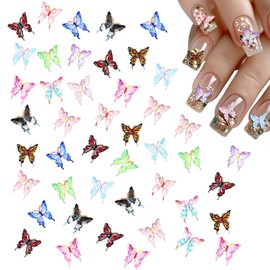 100pcs Butterfly Nail Art Charms, 3D Colorful Butterfly Nail,Butterflies Shape Charms for Nails Gems,Mixed Colorful Butterflies Nails Art Supplies for Manicure DIY,Crafts,Accessories,Jewelry