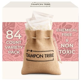 Tampon Tribe Compresas de algodón orgánico para mujer (paquete variado) | 84 compresas absorbentes con alas | 100% algodón orgánico, hipoalergénicas, sin metal ni químicos, con bordes antifugas | 84