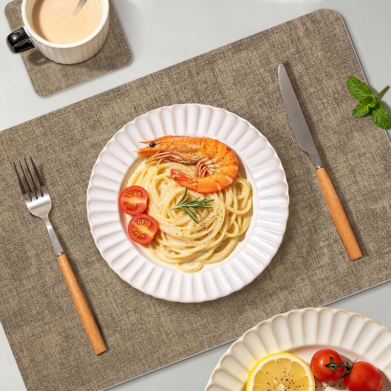 KitchenBoss Tovagliette Colazione e Sottobicchieri, Set da 4 Tovagliette Americane