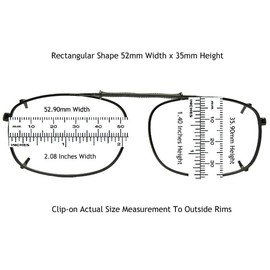 Rectangle Polarized Clip-on Sunglasses (Pewter Frame Blue Mirror Gray Lens, 52mm Width x 35mm Height)