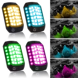 Rock Lights for Trucks, 36LED Full Angle RGB Led Rock Lights with APP/RF Control Flashing Music Mode, Multicolor Waterproof Underglow Led Lights Exterior Wheel Light for Truck UTV ATV Jeep SUV (4PCS)