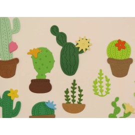 Unbranded 40pcs  Cactus Succulent Mix Flower pot Flower Cardstock Card Making Scrapbook