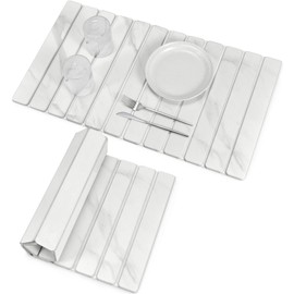 Large Stone Dish Drying Mats for Kitchen Counter, 28"(L)×16"(W) Marble-Pattern, Fast Drying Collapsible Dish Drying Mat, Eco-Friendly Absorbent Diatomaceous Earth Mats for Match Countertop