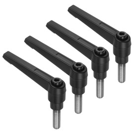 QUARKZMAN 4 Pcs M8 x 20mm Threaded Screw 304 Stainless Steel Adjustable Handles with Quick Release Ratchet Knob, Black