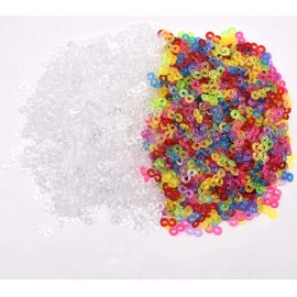 Loom Bands S Clips DIY Bracelet Woven Connector S Clips Rubber Band Plastic Connectors Clip for Weaving Bracelet Necklace Jewelry Accessories (200 White+200 Colourful)
