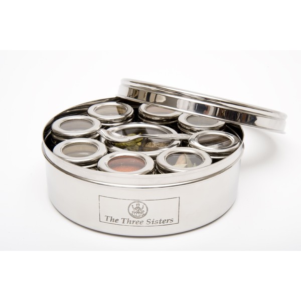 The Three Sisters Stainless Steel Masala Dabba Spice Box
