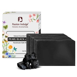 Pasion Indulge Charcoal Handmade Bath Soap, Natural Essential Oil Nourishing Bath Bar | Deep Cleansing | Bath soap for all type skin - (Pack of 3)