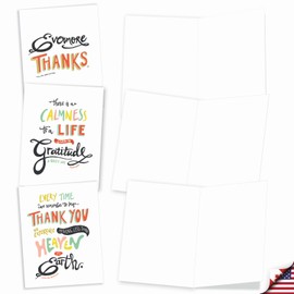 The Best Card Company - 20 Boxed Thank You Cards (4 x 5.12 Inch) - Assorted Stationery Set (10 Designs, 2 Each) - Words of Appreciation AM9633TYB-B2x10