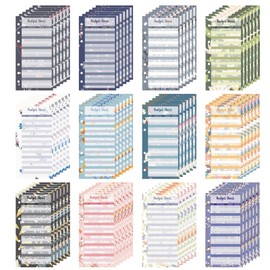 Budget Sheets A6 German, 72 Sheets Budget Sheets Money Organiser Budget Planner 6 Holes Binder Budget Planner Accessories Refill Paper for Binder Notebook 6 Holes Budget Card
