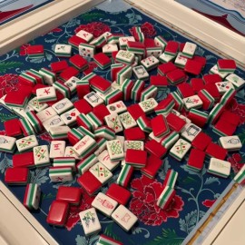 , Custom 4-Layer American Mahjong Set, Engraved & Painted Tiles, Premium Mahjong Gift, High End Set, LA WarehouseColor: Wood grain