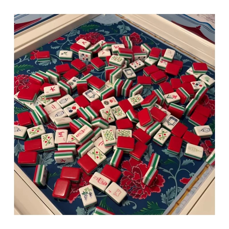 , Custom 4-Layer American Mahjong Set, Engraved & Painted Tiles,