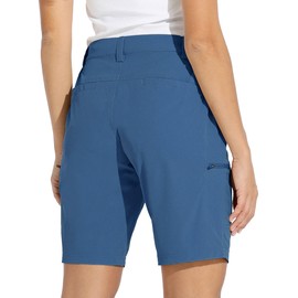 WILLIT Women's 10" Hiking Cargo Shorts, Quick Dry, Stretchable, UV Protection, Blue, XL