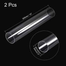 Recogwood Acrylic Pipe Clear Rigid Round Tube 51mm ID 55mm OD 200mm for Lamps and Lanterns, Water Cooling System
