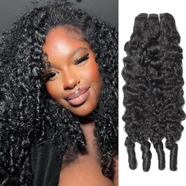 Extensiones de cabello humano rizado birmano de 30 cm, 12 A, ondas profundas, 100% sin procesar, tejido rápido, 3C/4A, con extremos rizados en espiral