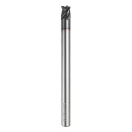 sourcing map Carbide Square Nose End Mill Bit 13/64" Cut Dia 4 Flutes TiAlN Coated Milling Cutter for Hardened Steel Metal (13/64" Shank 1/8" Cut Length 2-1/2" Long 30 Degree Helix)