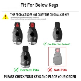 OVIOBOER for Benz Key Fob Cover with Keychain Black Soft TPU Protection Case for Benz CLS CLK AMG CLK GLC GLE GLS ML SL SLK A C E R S G Smart Remote Key (For Benz A)