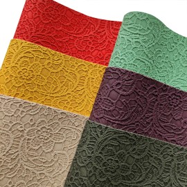 30cmx135cm Roll Solid Colored Flower Embossed Faux Leather Leatherette Fabric Synthetic Leather for Diy Making Bag Shoes CraftsColor: XHT-412192-5