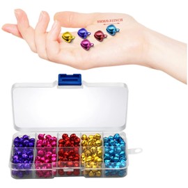 Aruicheng Pack of 300 Bells for Crafts Bells Colourful Bells Small Bells Jingle Bells for Jewellery Making Festival Decoration Pet 8 mm