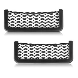 2 Pieces Large ABS Plastic Frame Automotive Cargo Nets Car Net Pocket Phone Car Mesh Net Holder RV Storage Boat Cargo Pocket Organizer Framed Mesh Net Pocket with Screws for Auto RV Net(8 x 3.1 Inch)