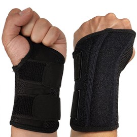 Wrist Brace for Carpal Tunnel Adjustable Wrist Wraps Wrist Support for Men Women (L/XL Left, Black)