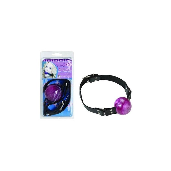 Spartacus Purple Ball Gag with Buckle, 2 Inch