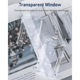 Uniclife White Heavy Duty Badge Holder Vertical Hard Plastic Case with Clear Window and Tight Clip Stable Card Protector for Office School ID Credit Cards Driver’s Licenses Passes, 2 Pack