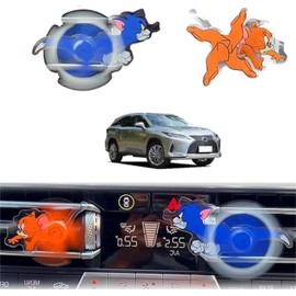 [1 + 1 Combination] Tom & Jerry Car Ornament, Vent Cat, Tom & Jelly, Acrylic Stand, Car Supplies, Car, Air Conditioner, Vent Decoration, Lucktree Tom & Jelly, Car Goods, Rotatable, Car Accessories