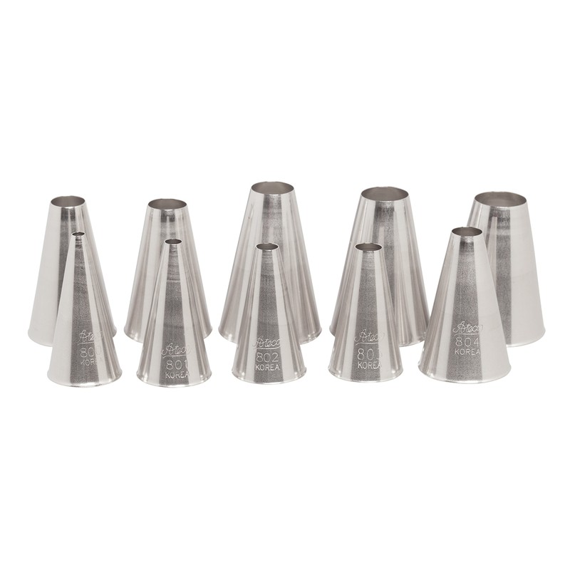 Ateco 810 - 10 Piece Plain Tube Set, Stainless Steel