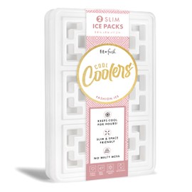 Cool Coolers XXL Fashion Ice by Fit + Fresh, 2pk Large Ice Packs for Coolers, Freezer Packs for Lunchboxes, Pearl White