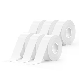 SUPVAN Thermal Label Tape, E10/16 Labels, Continuous Label Tape, 15 mm x 6 m, Waterproof Labels, Suitable for Home, Office, School (White), 6 Pack