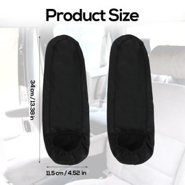 2pcs Car Front Seat Armrest Covers, Cloth Fabric Armrest Cover for Car Replacement Arm Rest Protector Car Interior Accessories for Car SUV Truck Van (Black)