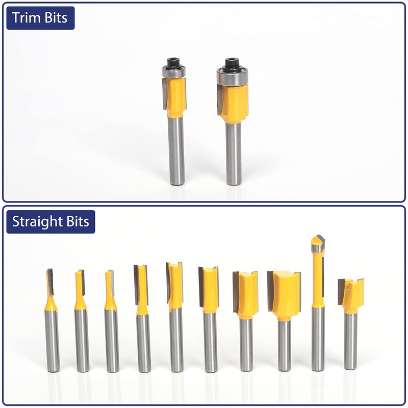 MNA Router Bit Set 25 Pieces 1/4 Inch, European Edition