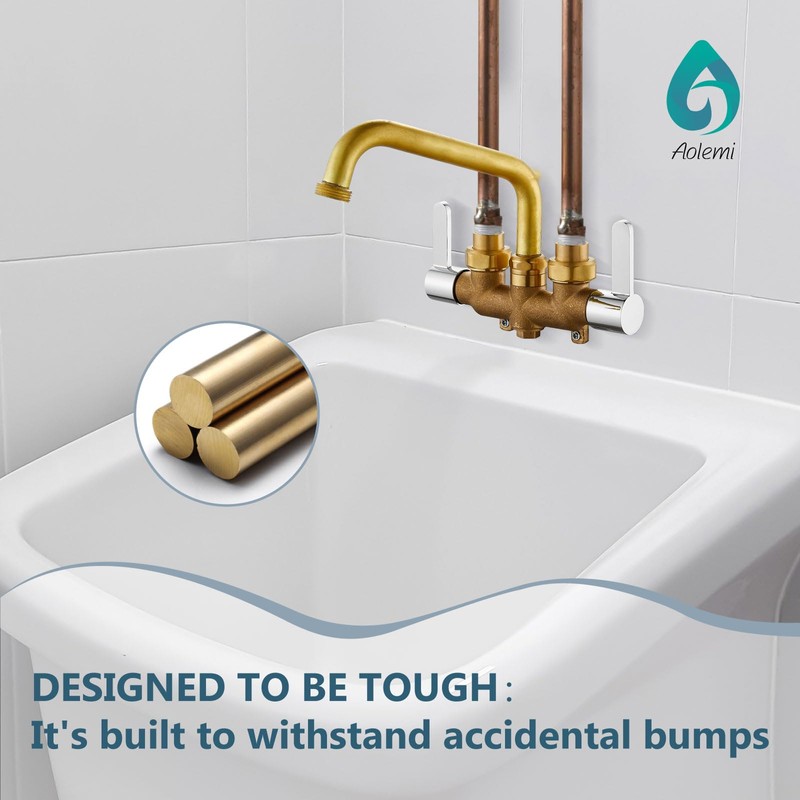 Aolemi Laundry Utility Sink Faucet Wall Mounted Laundry Tub Faucet