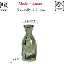 JapanBargain 2 Pack Porcelain Saki Carafe Sake Bottle Decanter 9.5 oz Made in Japan S-2727x2